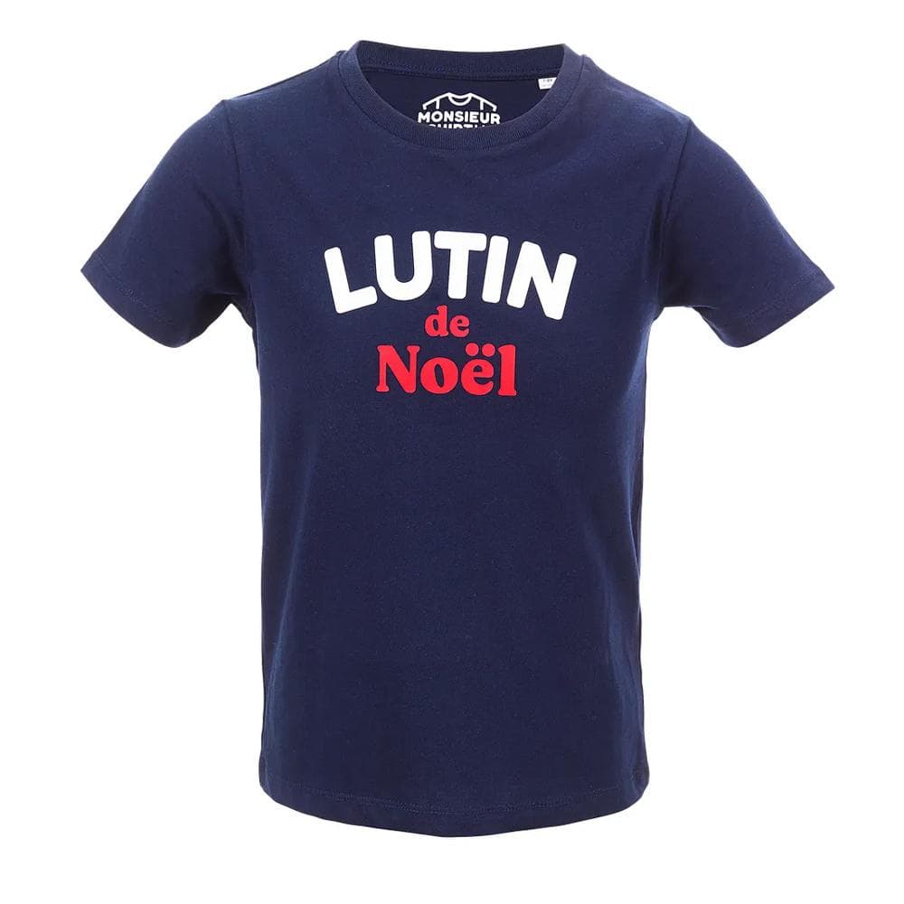 T-shirt Marine Garçon Monsieur T-shirt Lutin de Noel 1