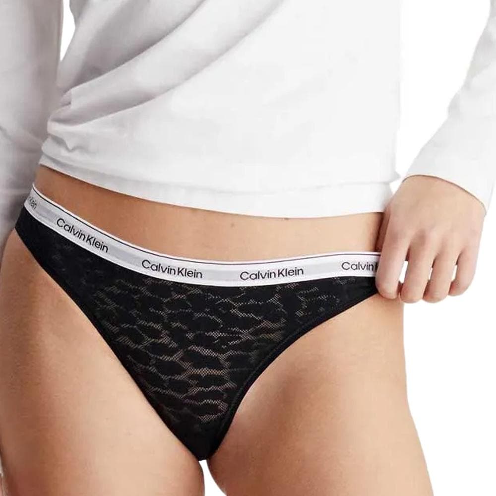 Tanga Noir Femme Calvin Klein Jeans Brazilian 1