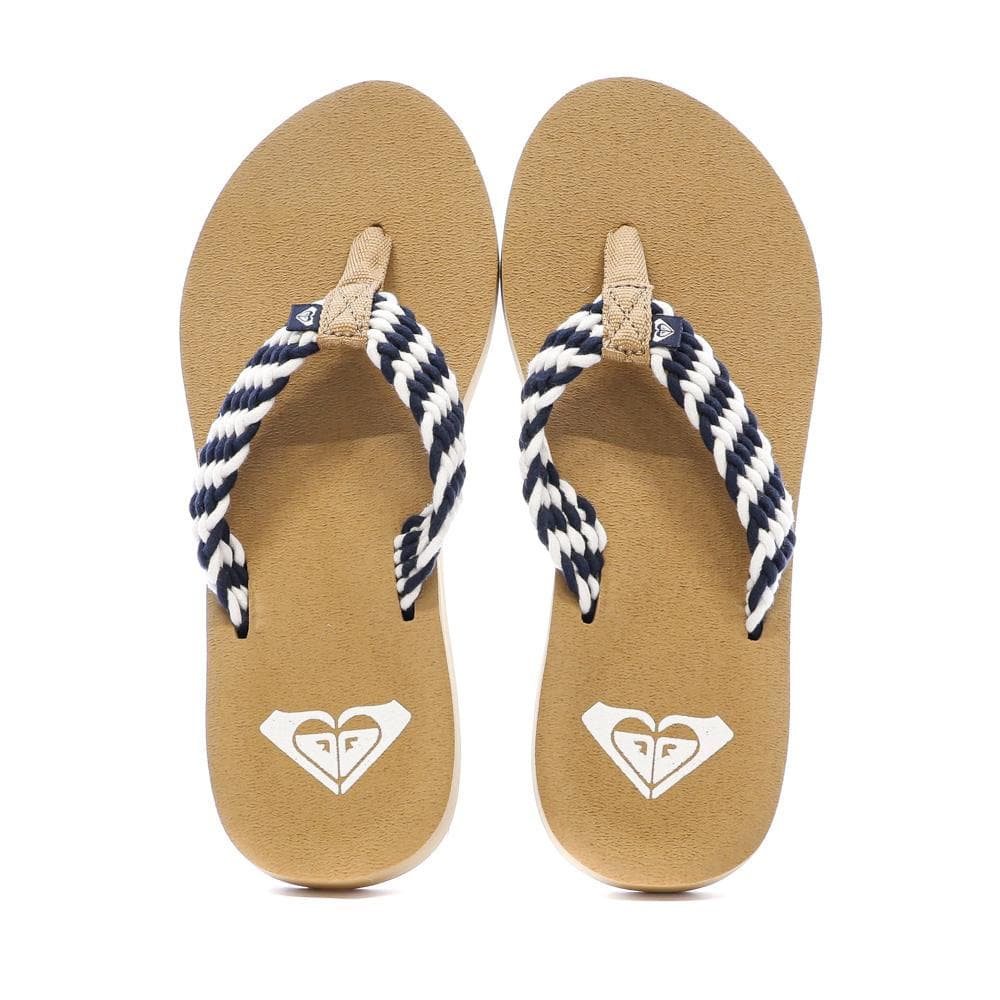 Tongs Beiges/Marines Femme Roxy Porto 2