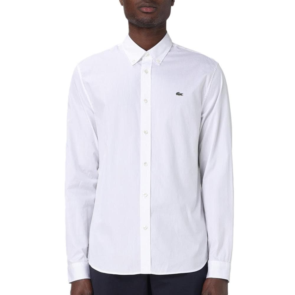Chemise Slim Fit Blanc Homme Lacoste Unie Pinpo 1