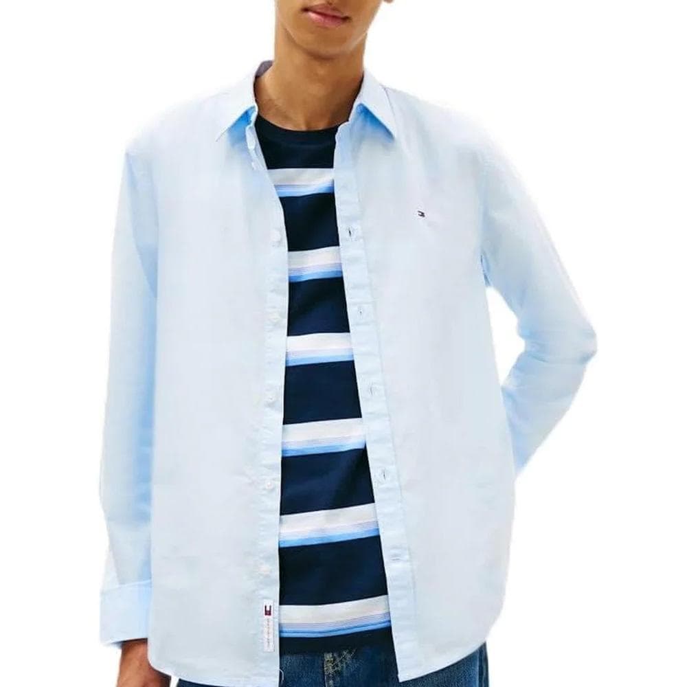 Chemise Bleu Clair Homme Tommy Hilfiger Poplin 1