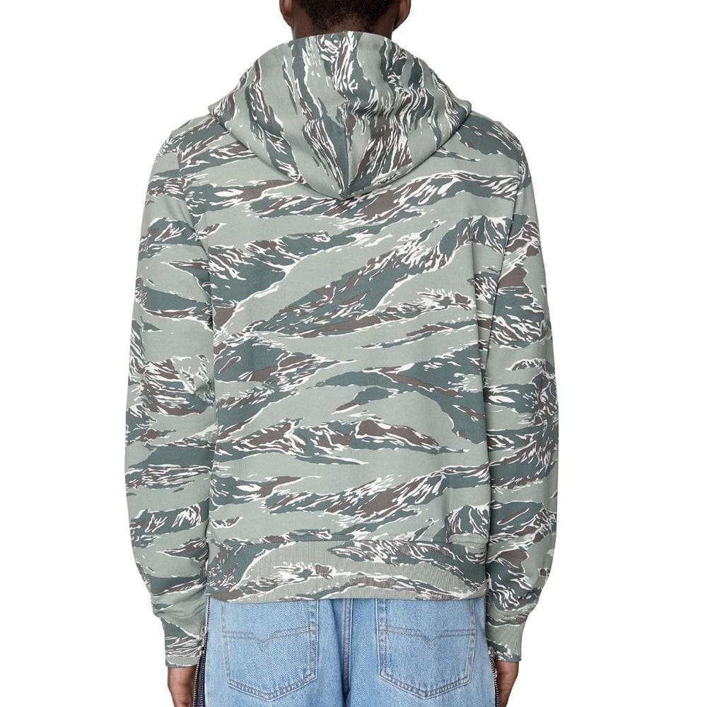 Sweat Zippé Kaki à Motifs Homme Diesel A06855 2