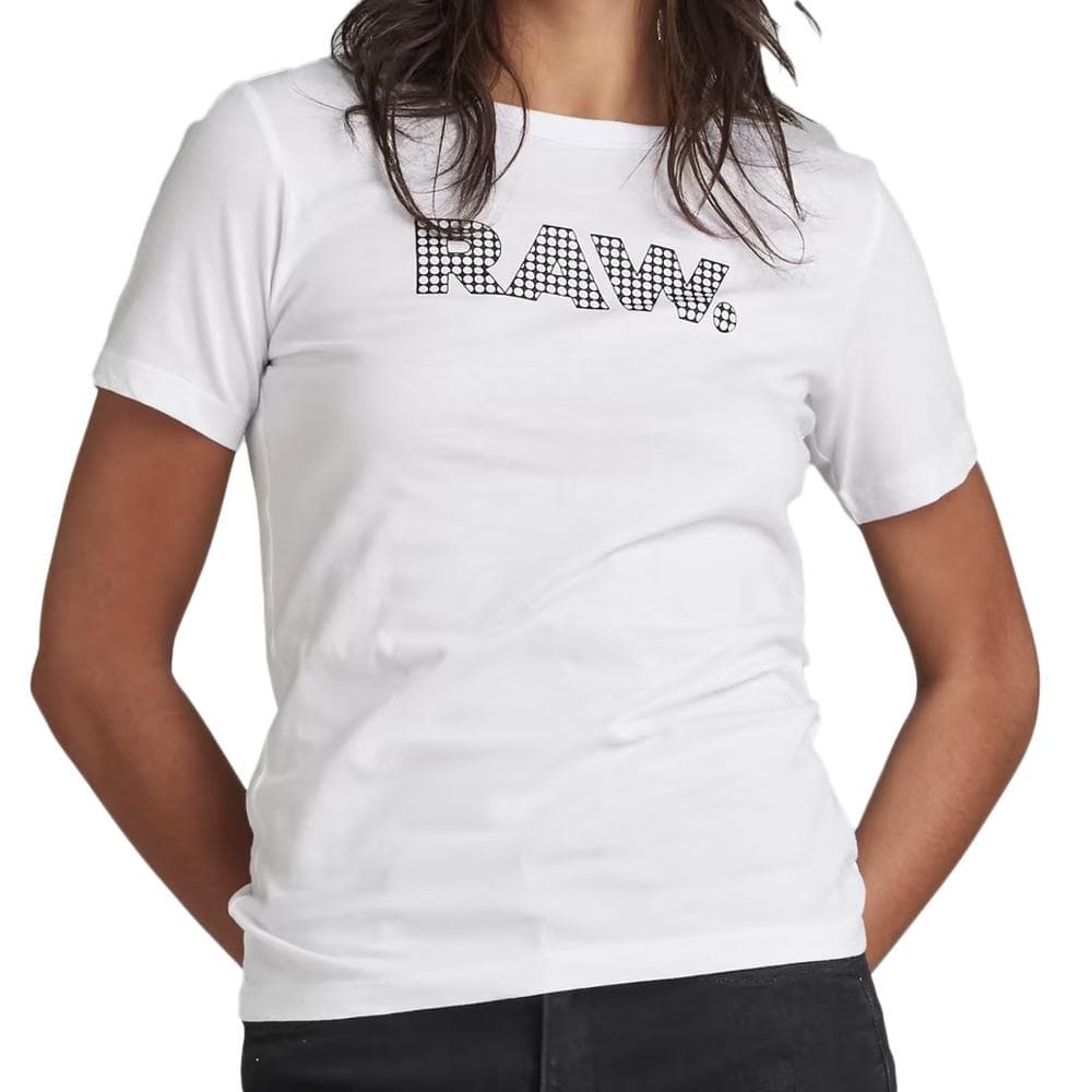 T-shirt Blanc Femme G-Star Raw Anglaise Graphic Raw 1