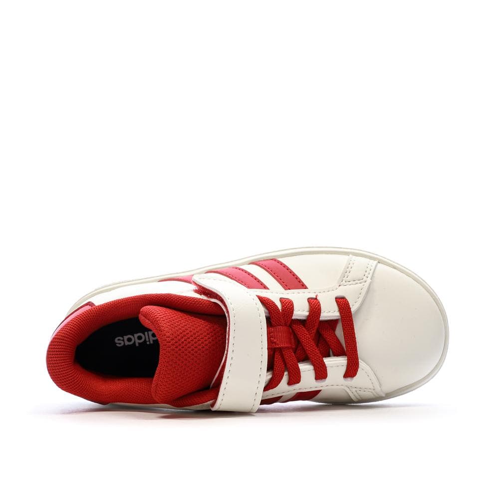 Baskets Ecru/Rouge Garçon Adidas Grand Court 2.0 El C 4