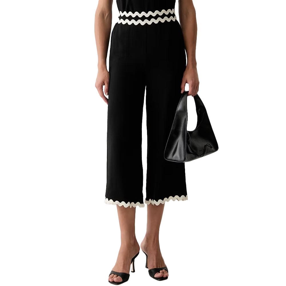 Pantalon large 7/8 noir femme Morgan Pantalon Fluide 1