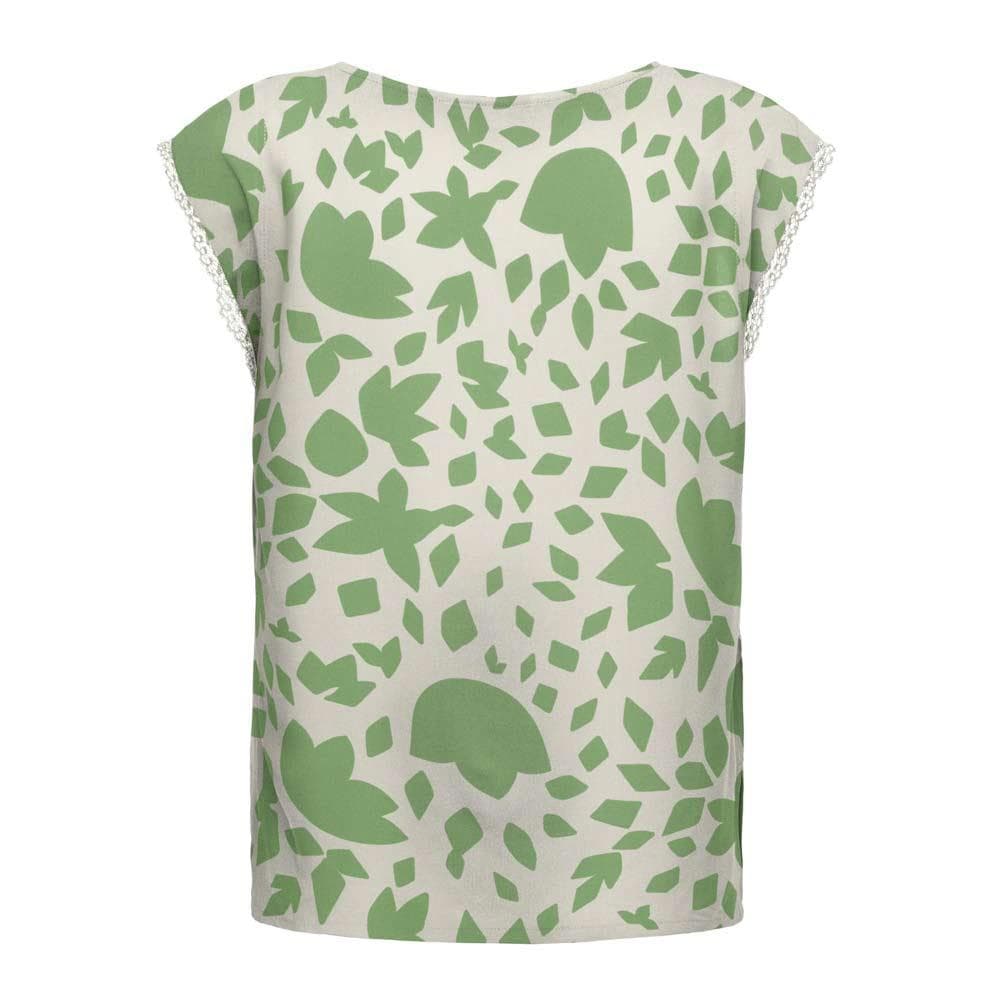 T-Shirt Beige/Vert Femme Only Selina 2