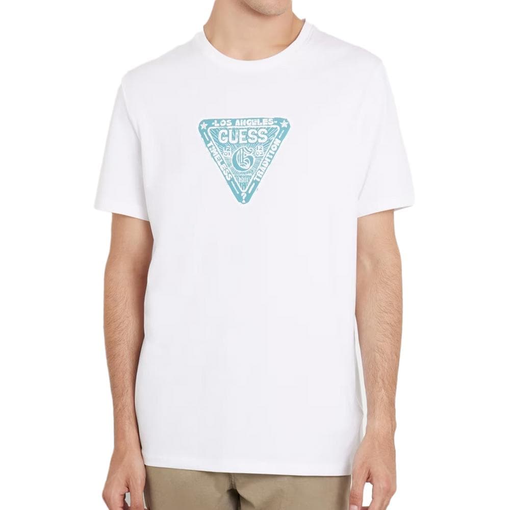 T-shirt Blanc Homme Guess M4YI35J1314 1