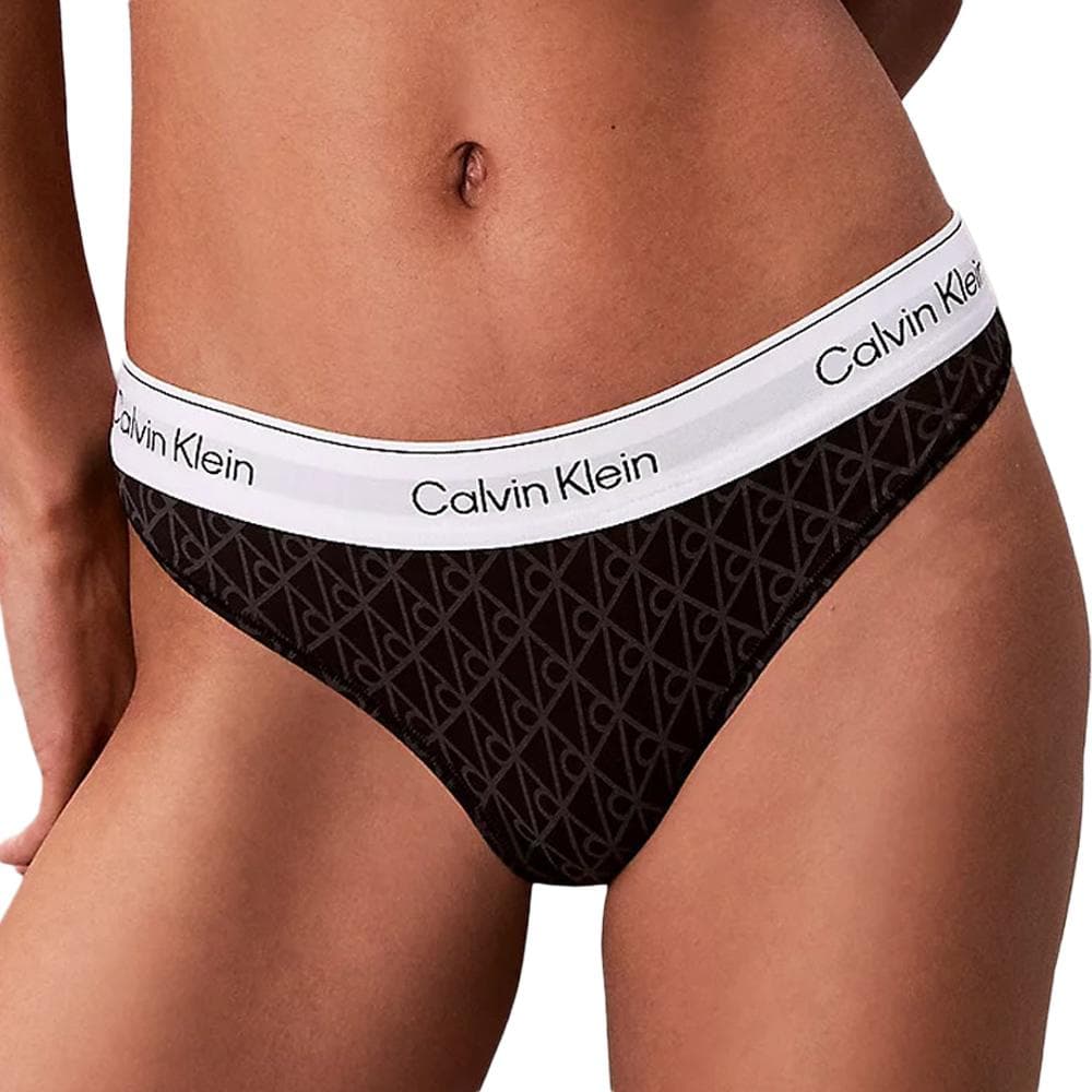 Tanga Noir Femme Calvin Klein Jeans Thong 1