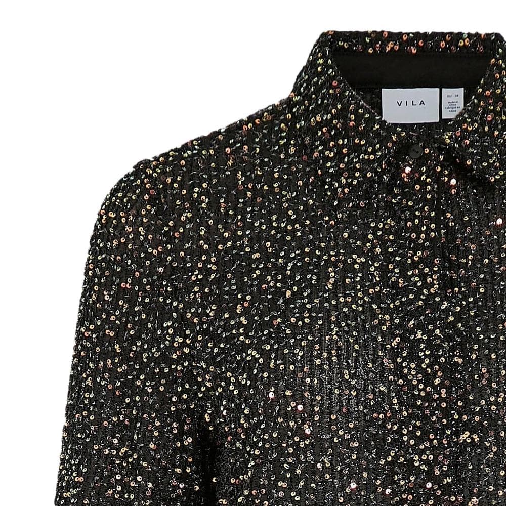 Chemise à Sequin Noir Femme Vila Scara 3
