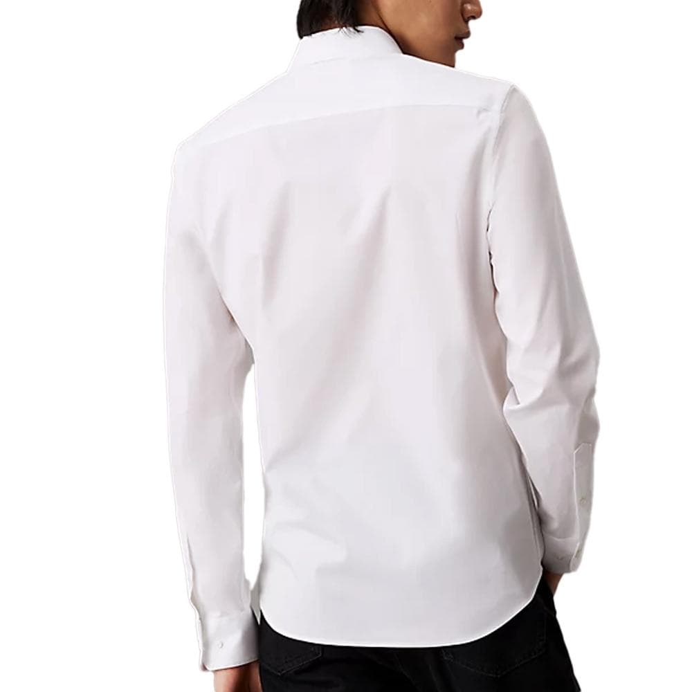 Chemise Blanche/Noir Homme Calvin Klein Jeans Poplin Stretch 2