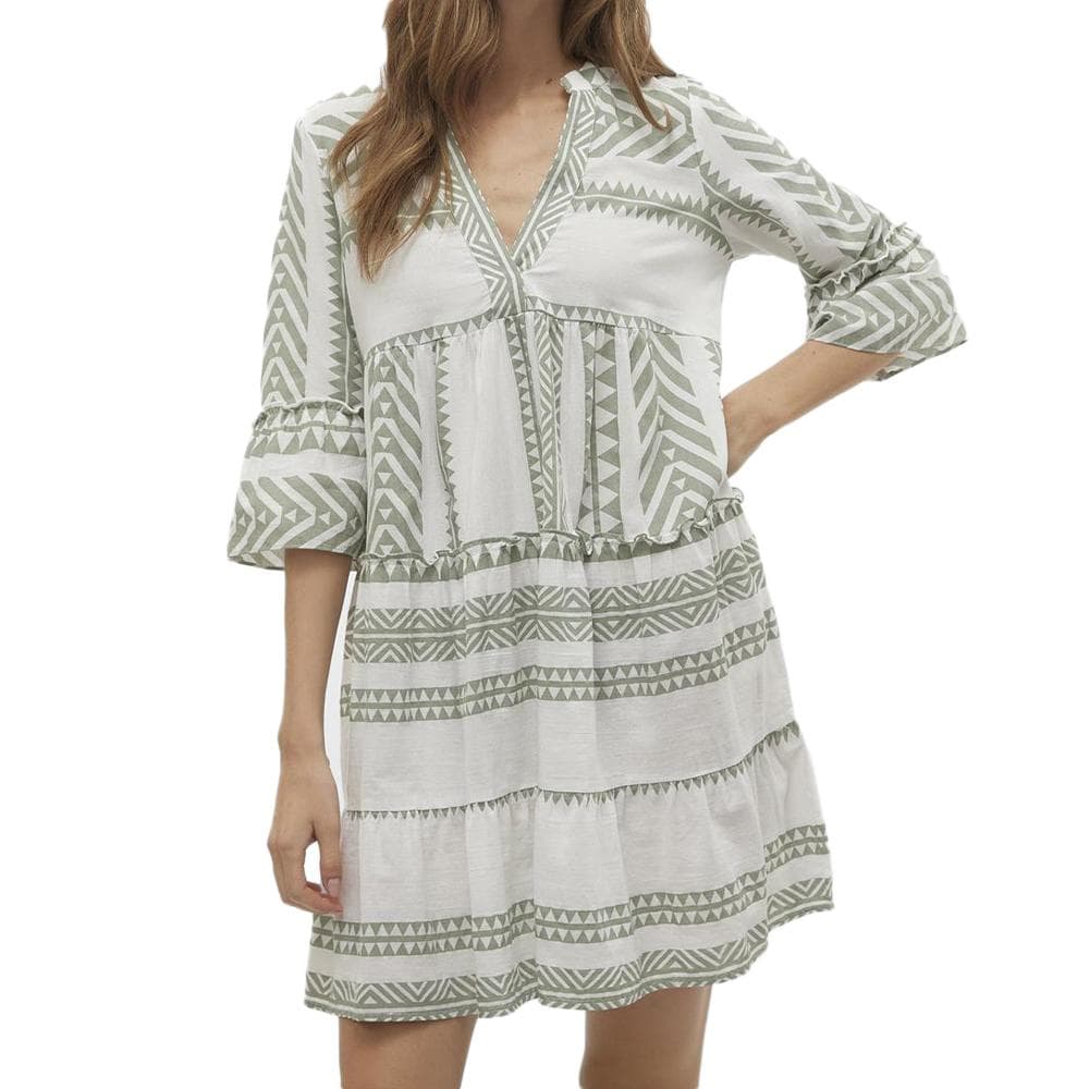 Robe Beige/Vert Femme Vero Moda Dicthe 1