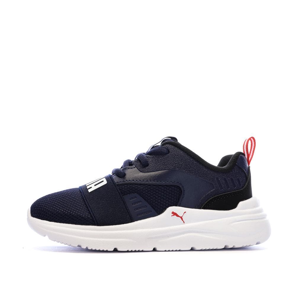 Baskets Marines/Blanches/Roses Garçon Puma Soft Wired 2 1