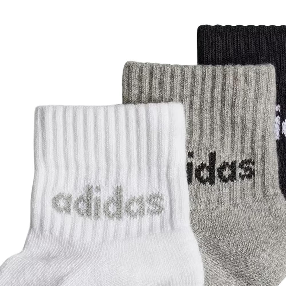 X3 Paires de chaussettes Noires/Grises/Blanches Garçon Adidas IV 2