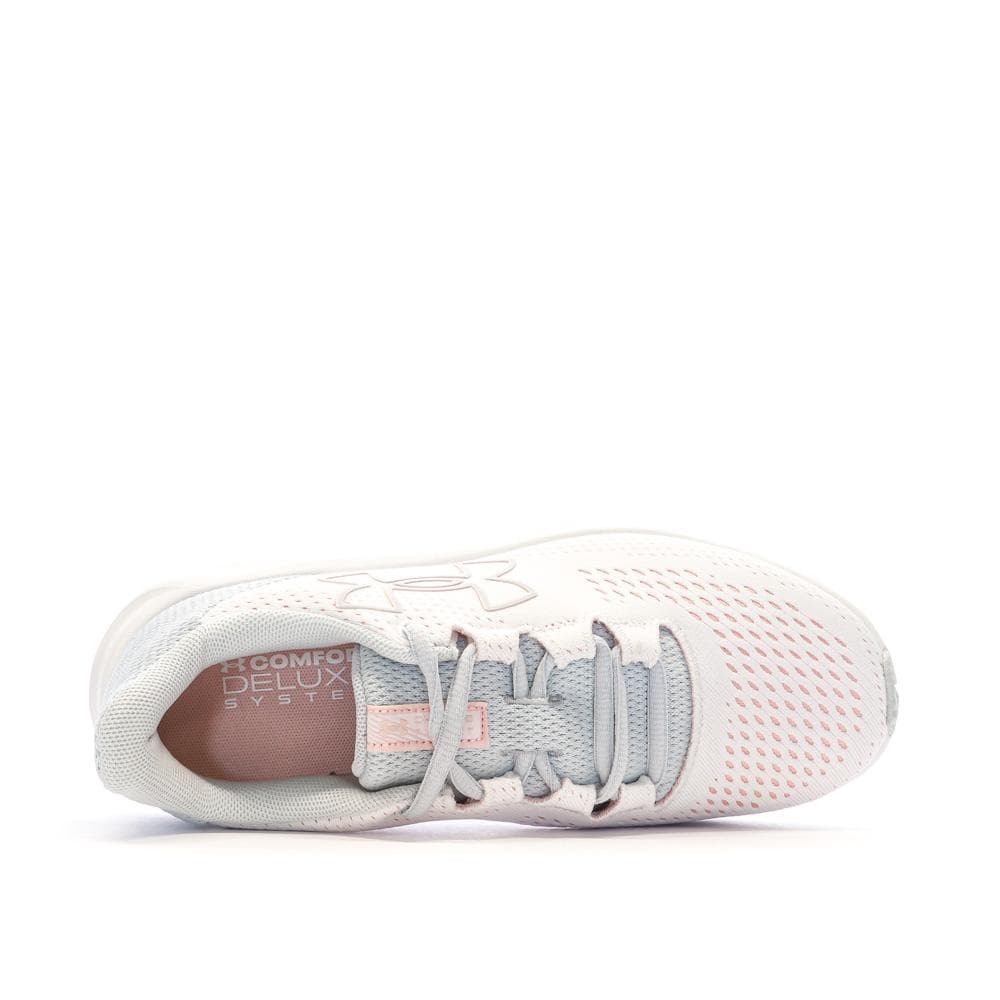 Chaussures de Running Blanches/Bleu/Rose Femme Under Armour Charged Pursuit 4