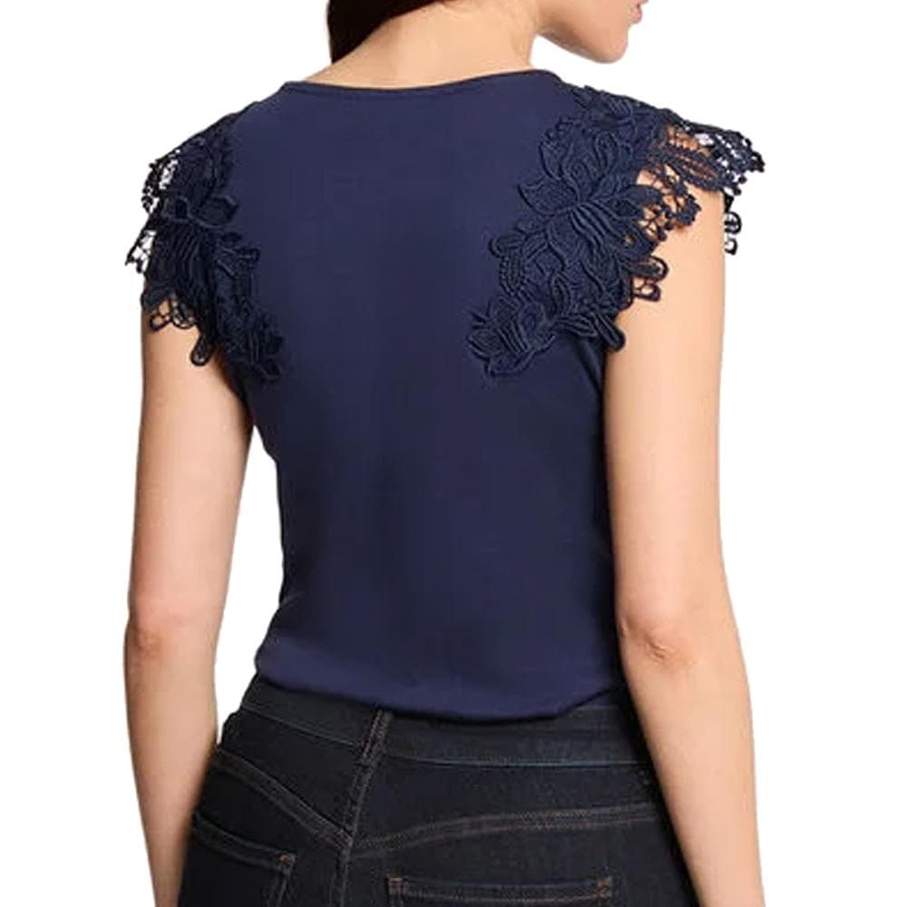 T-Shirt Marine Femme Morgan Fleurs 2