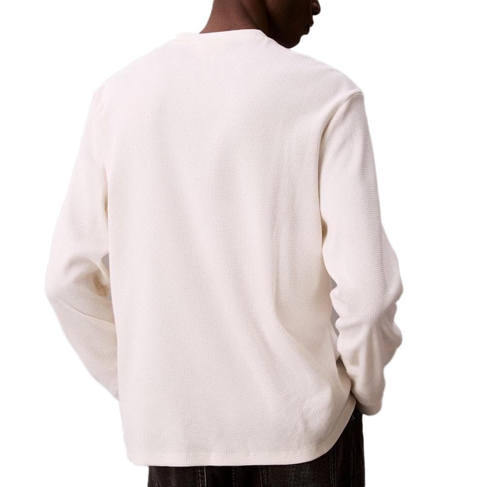 Sweat Blanc Homme Calvin Klein Jeans Waffle Badge 2