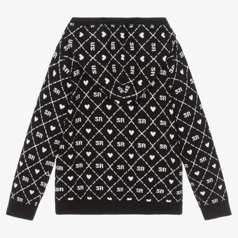 Sweat Zippé Noir/Blanc Fille A15032 2