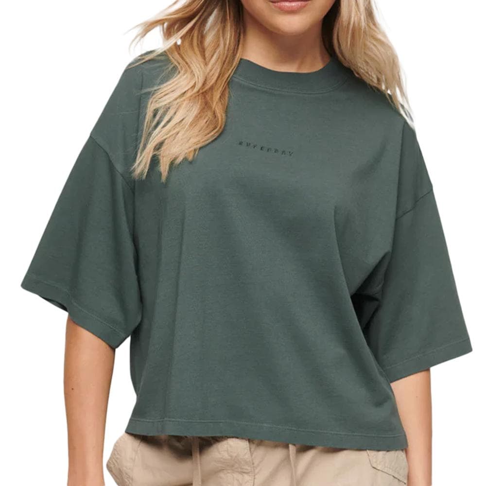 T-shirt Vert Femme Superdry Micro Logo 1