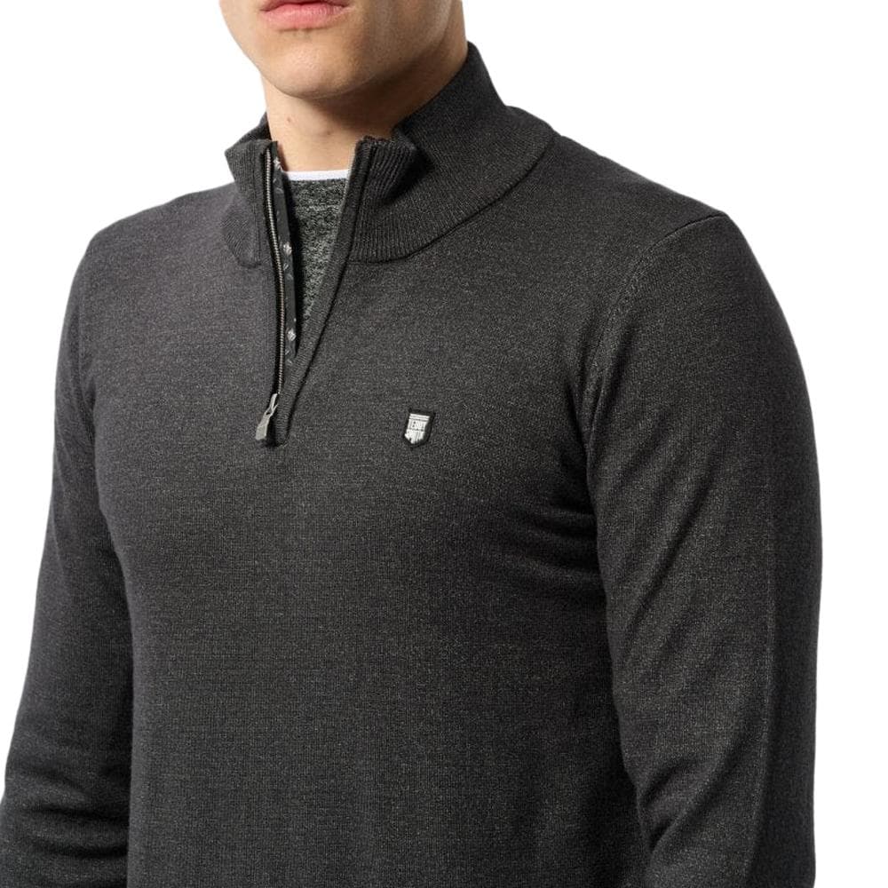 Pull 1/4 Zip Gris Foncé Homme Teddy Smith Marty 2 2