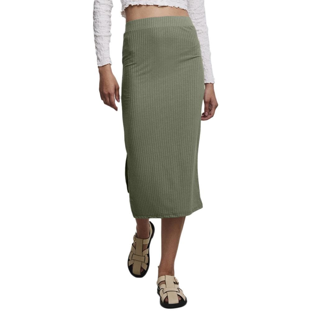 Jupe Midi Kaki Femme Pieces Kylie 1