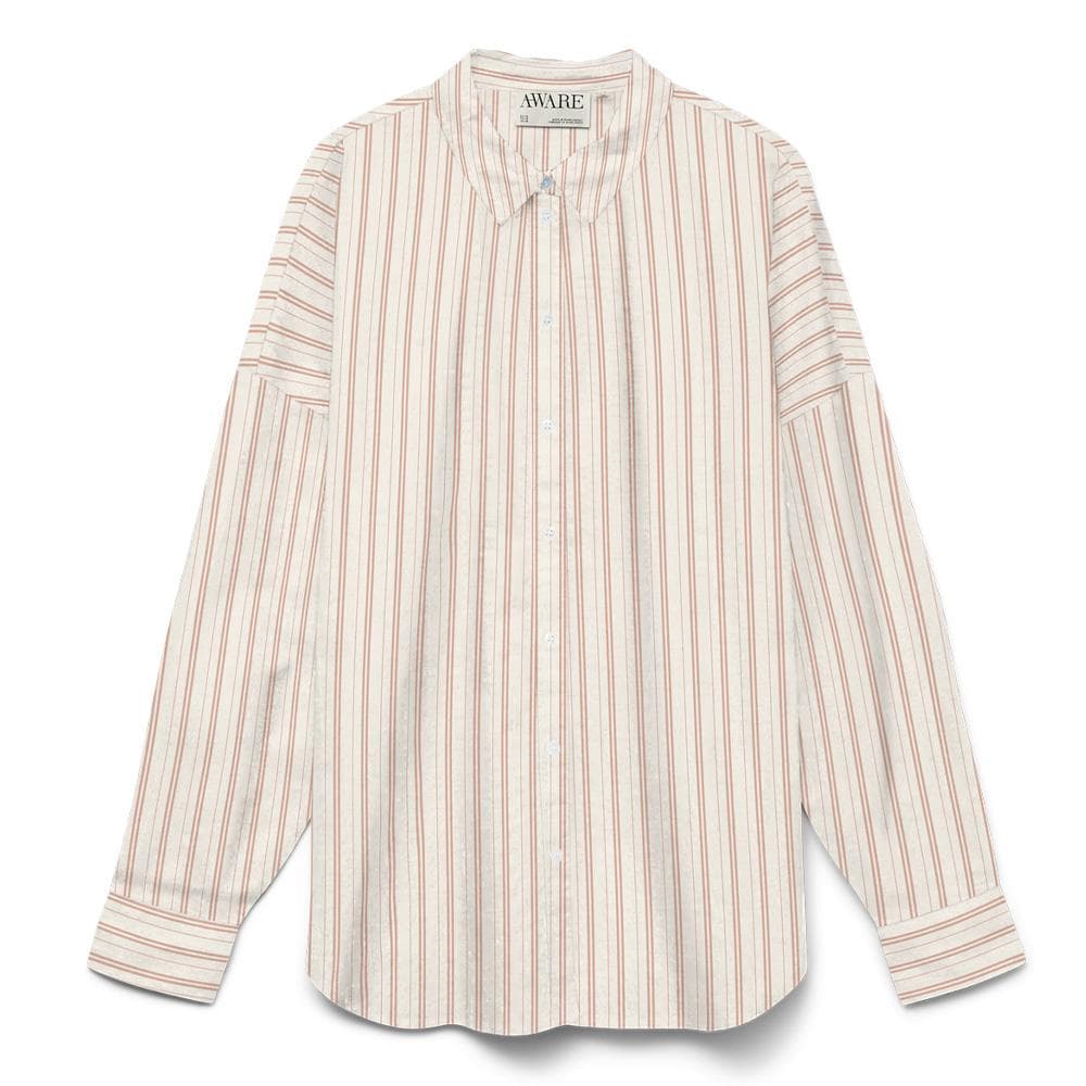 Chemise Rayure Rose/Beige Femme Vero Moda Paris 1