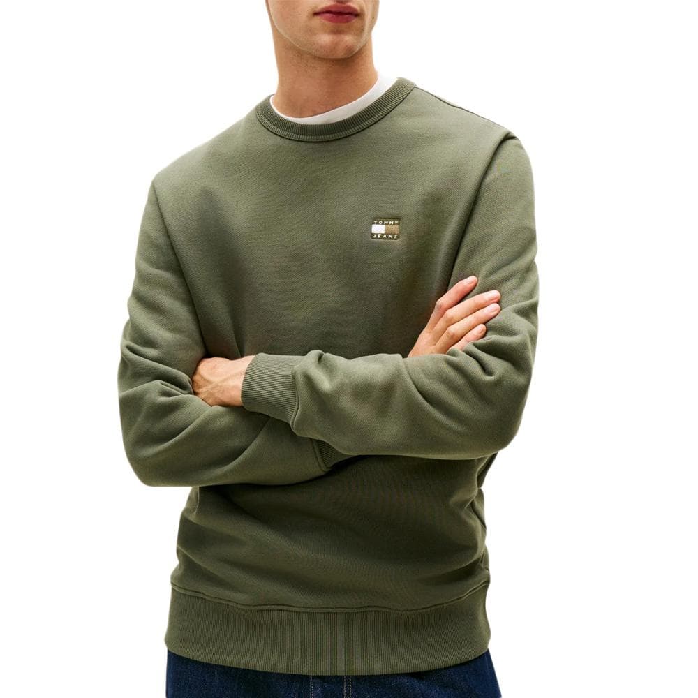 Sweat Kaki Homme Tommy Hilfiger Tjm Reg Badge 1