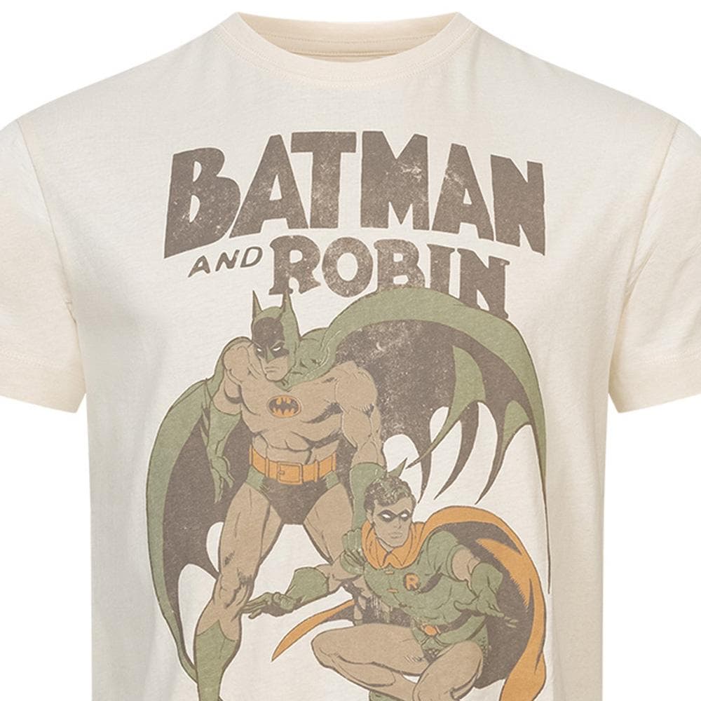 T-Shirt Beige Homme Dc Comics Batman & Robin Vintage 2