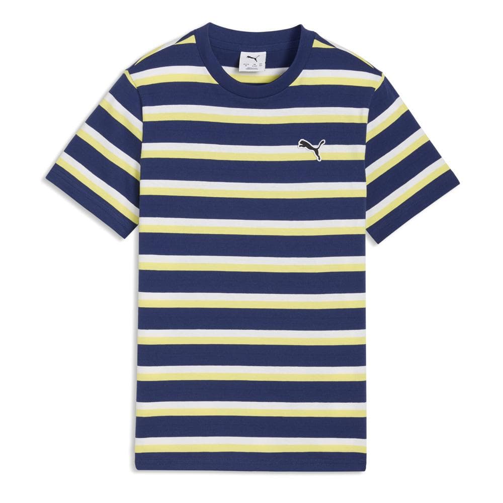 T-Shirt Marine/Jaune/Blanc Garçon Puma Ess Elevated Striped 1