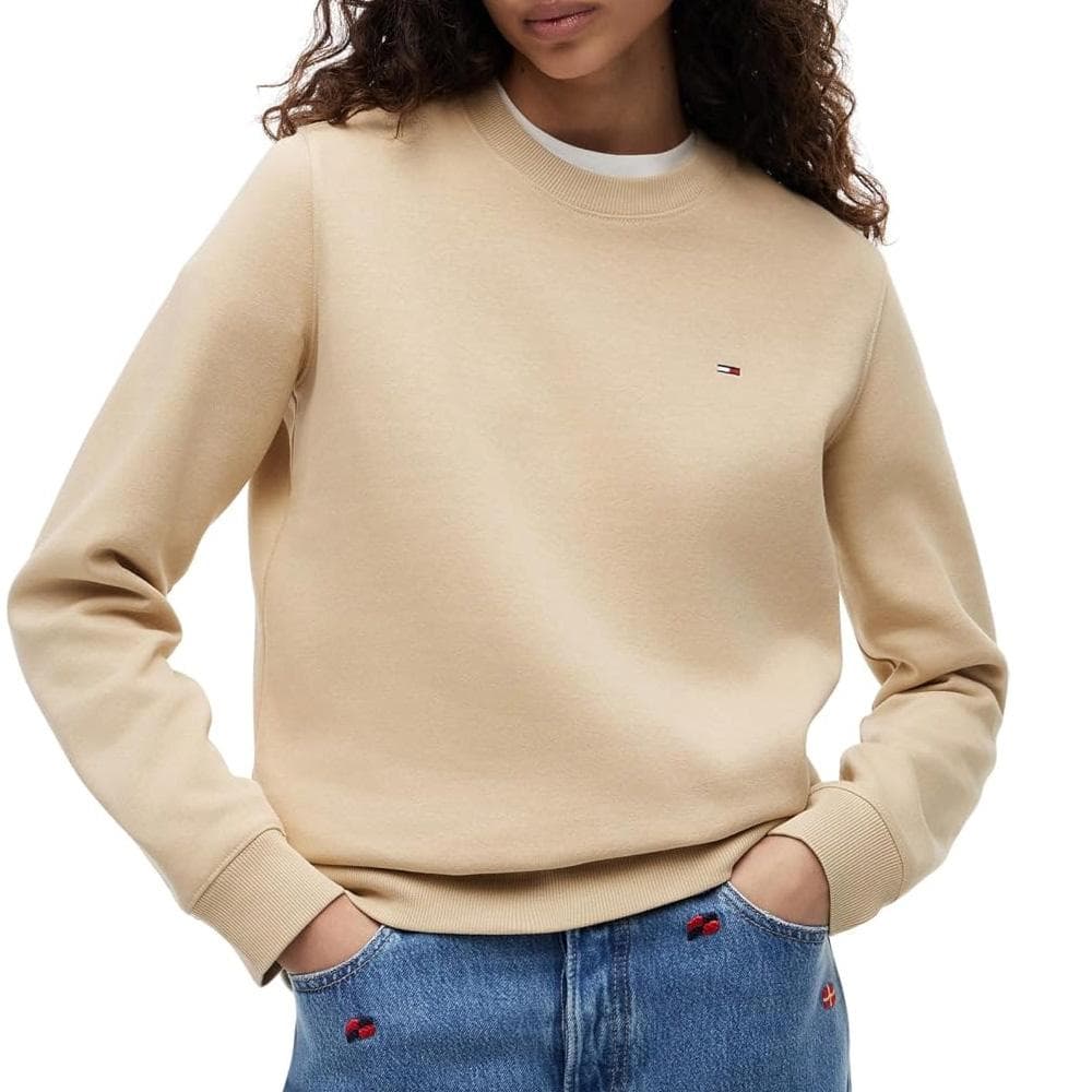 Sweat Beige Femme Tommy Hilfiger Flag Crew1 1