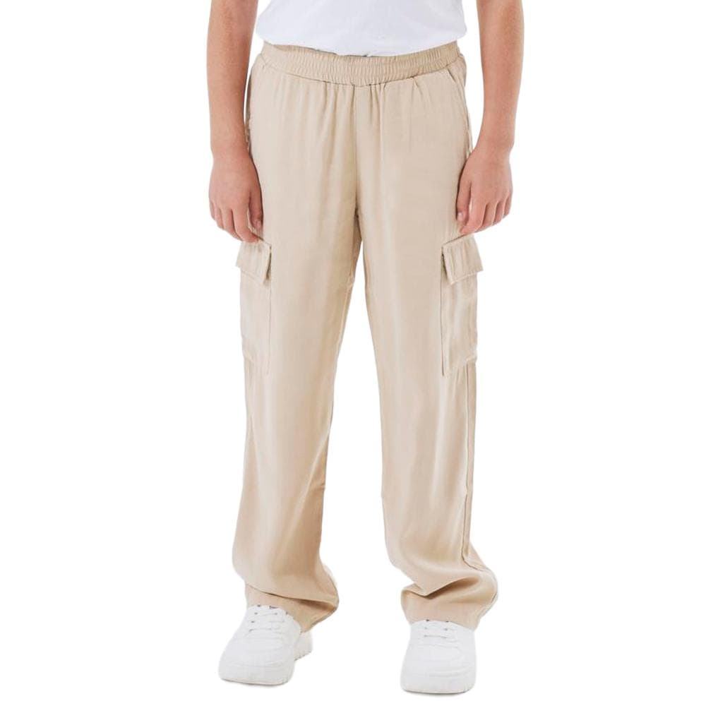 Pantalon en Toile Beige Fille Name it Wide Twill 1