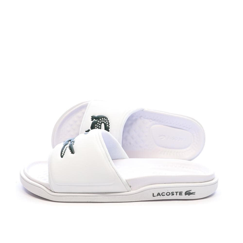 Claquettes Blanches Lacoste Serve Slide Dual 1
