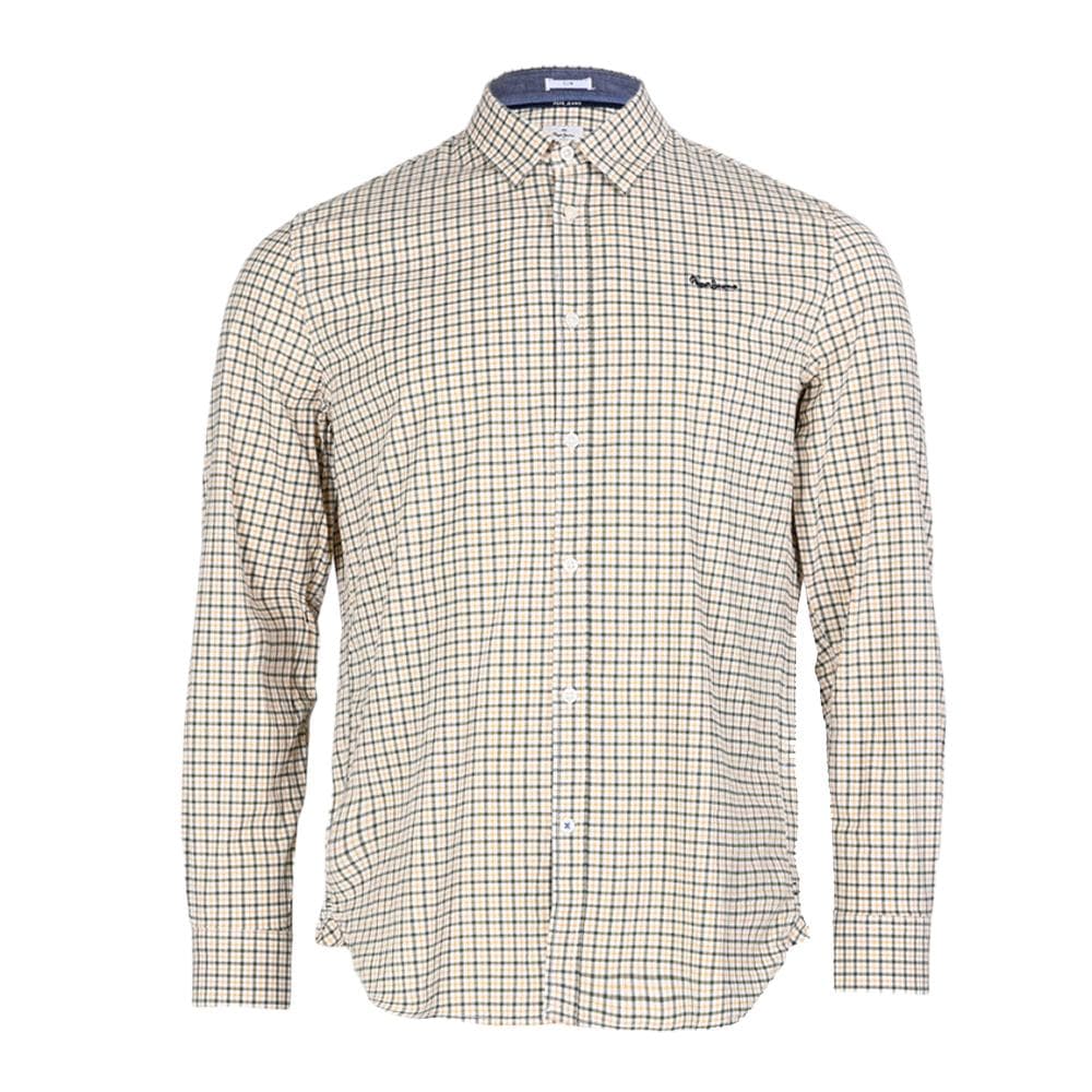 Chemise Blanche/Jaune/Marine à Carreaux Homme Pepe Jeans Fleetwood 1