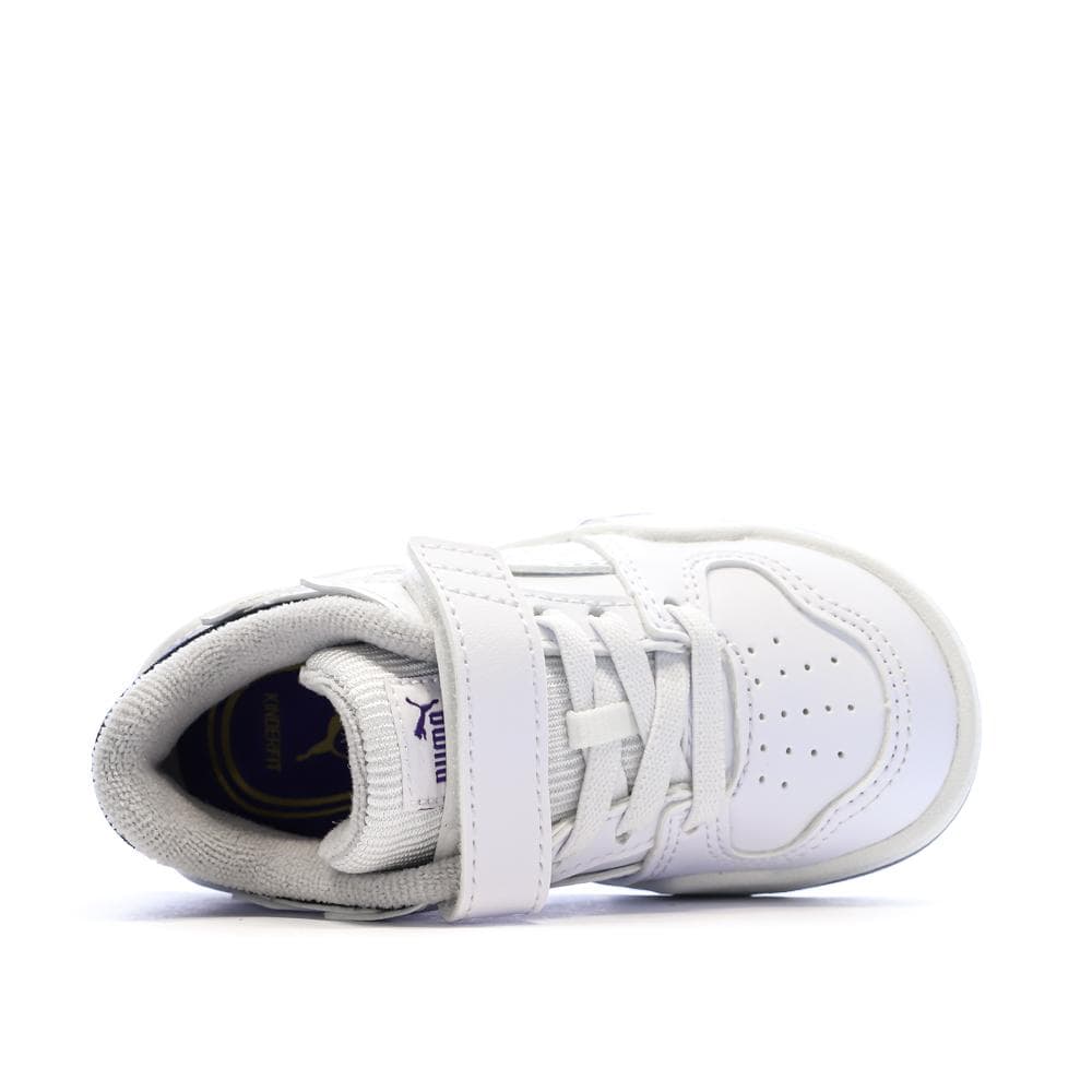 Baskets Blanc/Violet Garçon Puma Slipstream 4