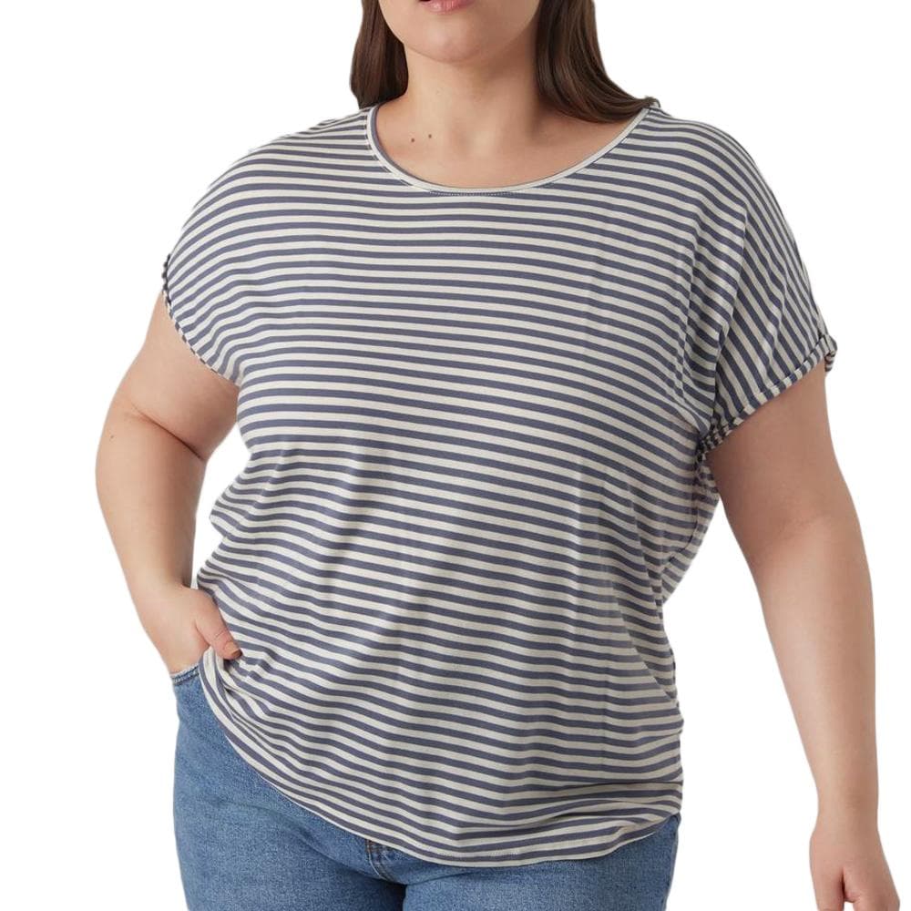 T-shirt Bleu à rayures Femme Vero Moda Aya Curve 1