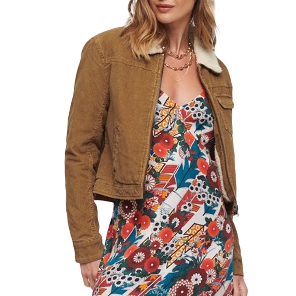 Veste Camel Femme Superdry Cord Lined Cropped 1
