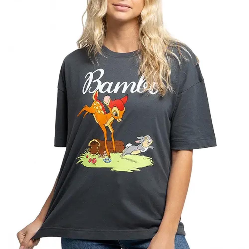 T-Shirt Gris Femme Disney Bambi Springing 1