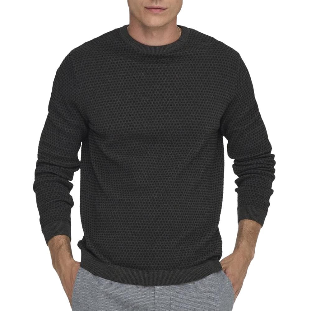 Pull Gris Foncé Homme Only & Sons Tapa Reg 12 1