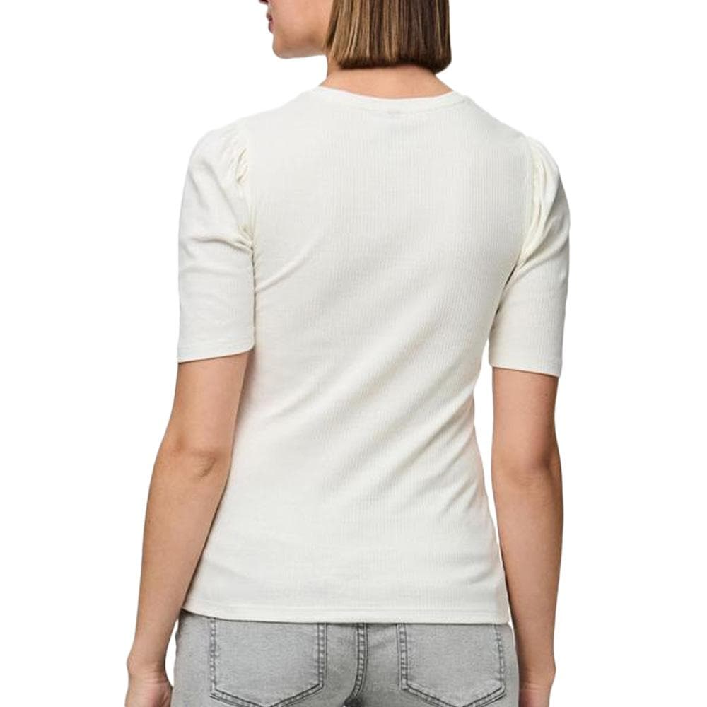 T-Shirt Blanc Femme Pieces Cruka 2