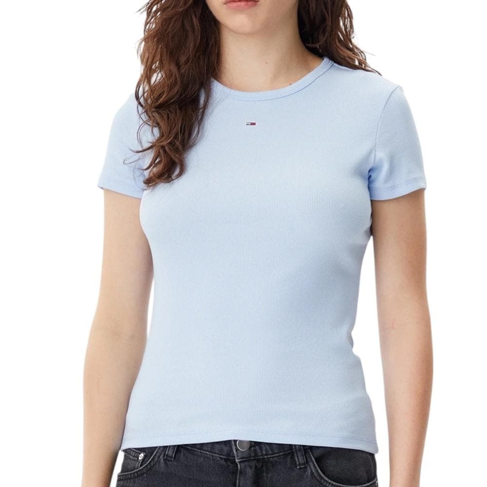 T-Shirt Bleu Clair Femme Tommy Hilfiger DW0DW17383 1