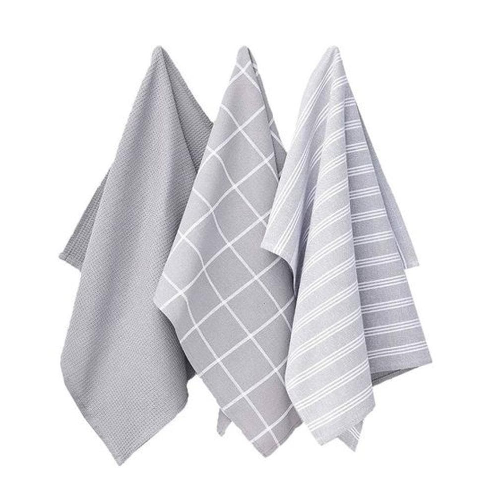 Lot de 3 Torchons Gris Today 50x70 1