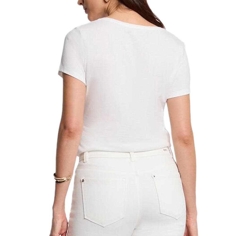T-Shirt Blanc/Doré Femme Morgan Serigraphie1 2