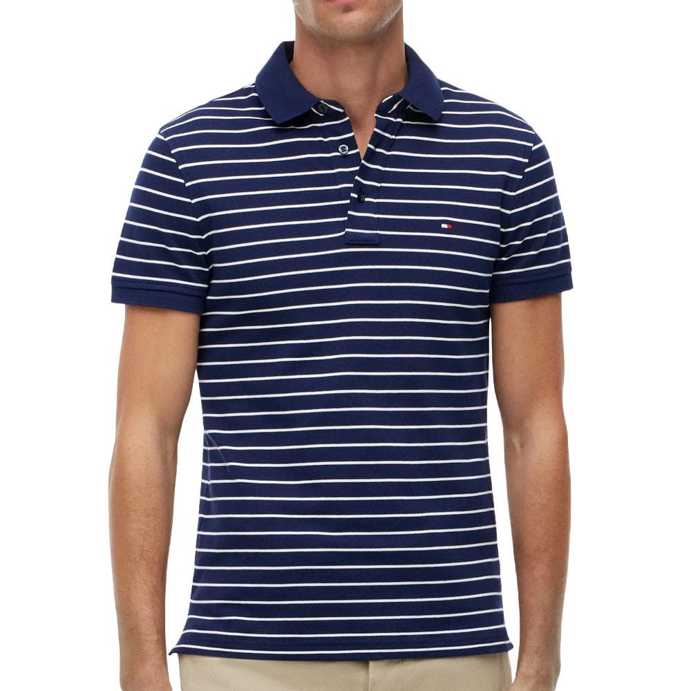 Polo Marine/Blanche Homme Tommy Hilfiger 1985 1