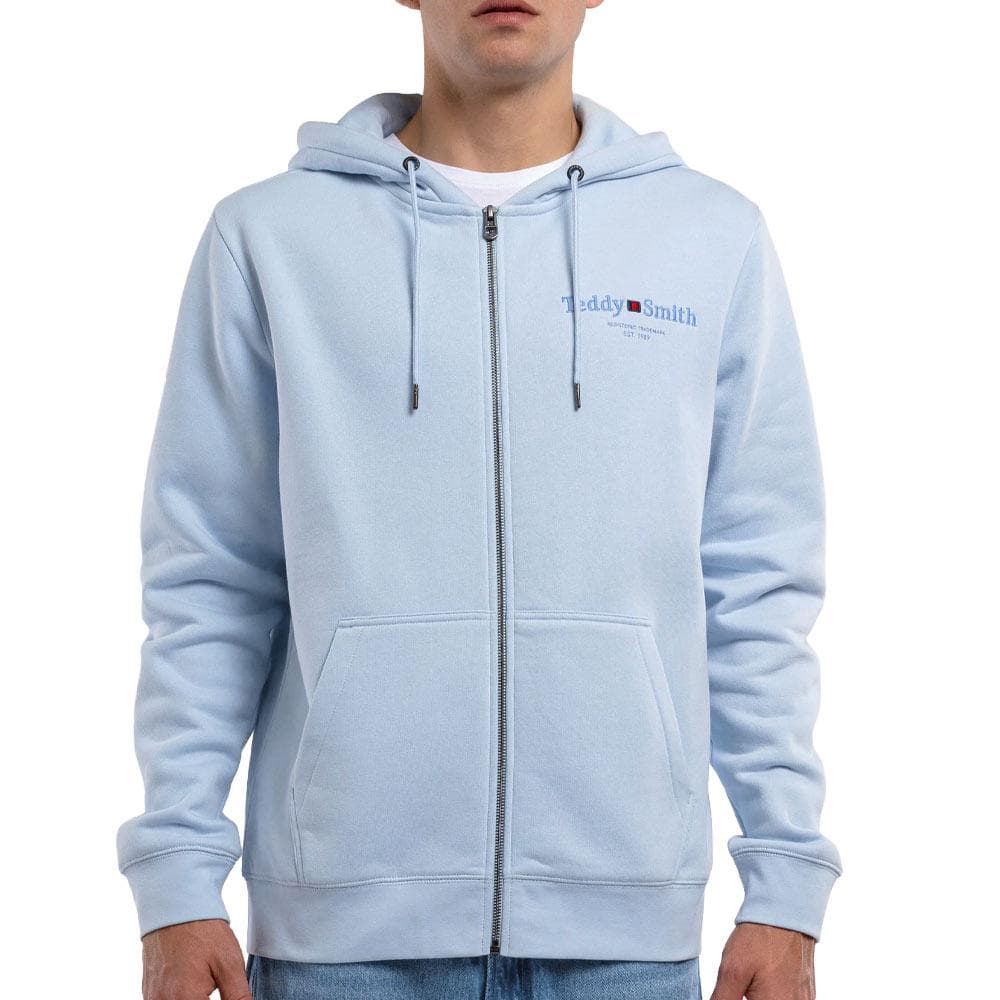Sweat Zippé Bleu Clair Homme Teddy Smith Giclass 30J 1