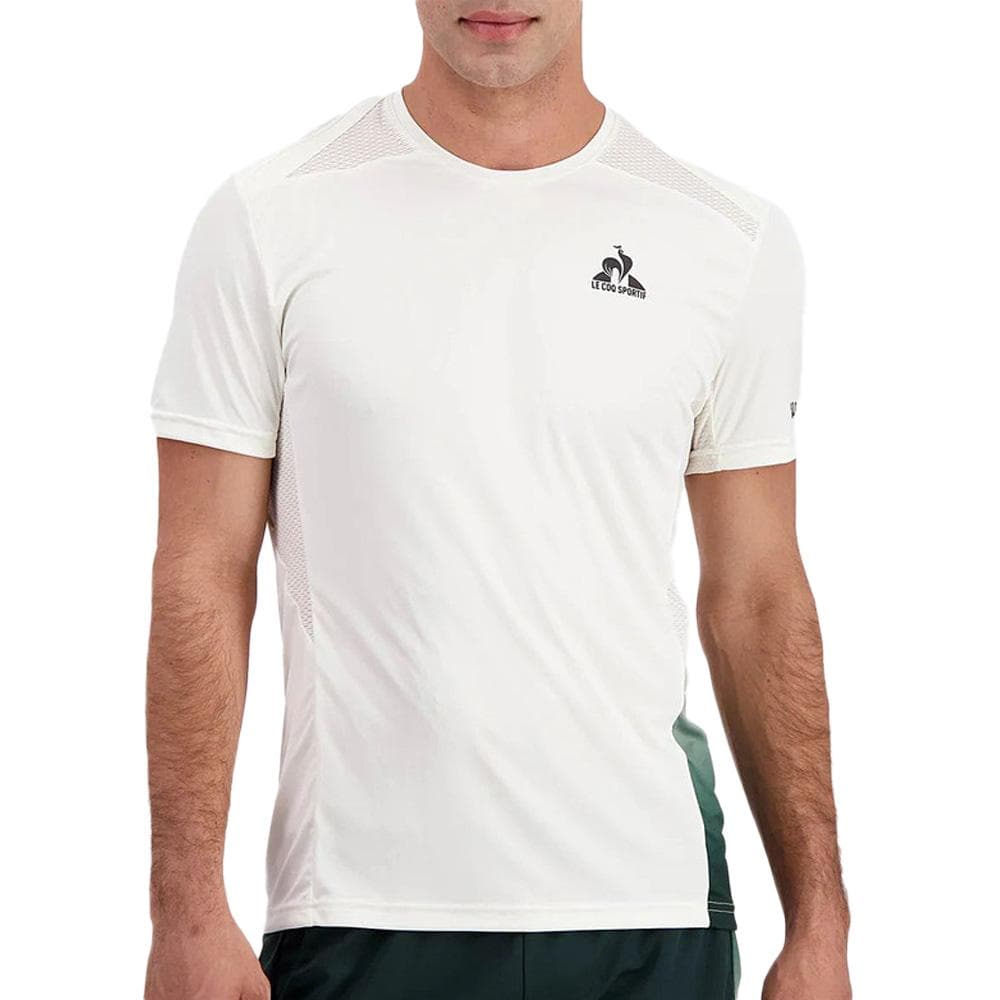 Maillot de Sport Ecru/Vert Le Coq Sportif Tennis Pro 1