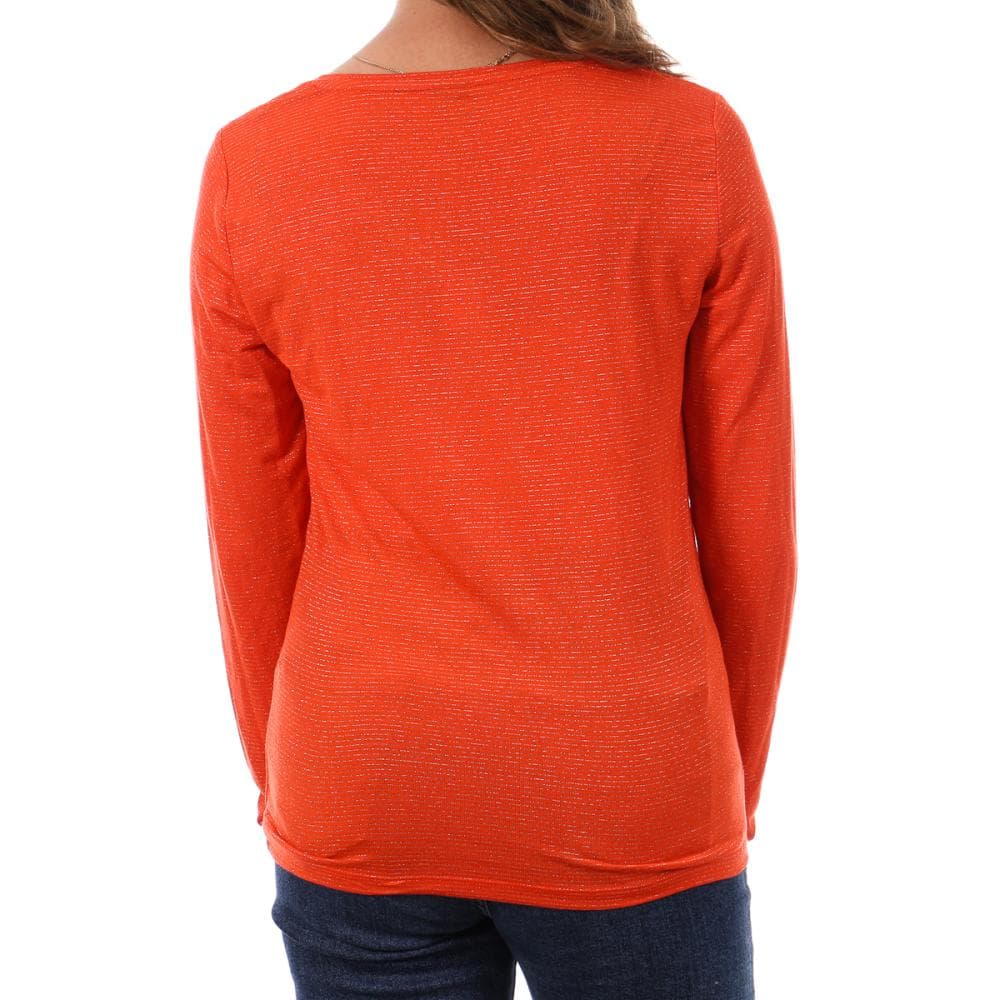 T-shirt Orange à rayures Femme Pieces Tamara 2