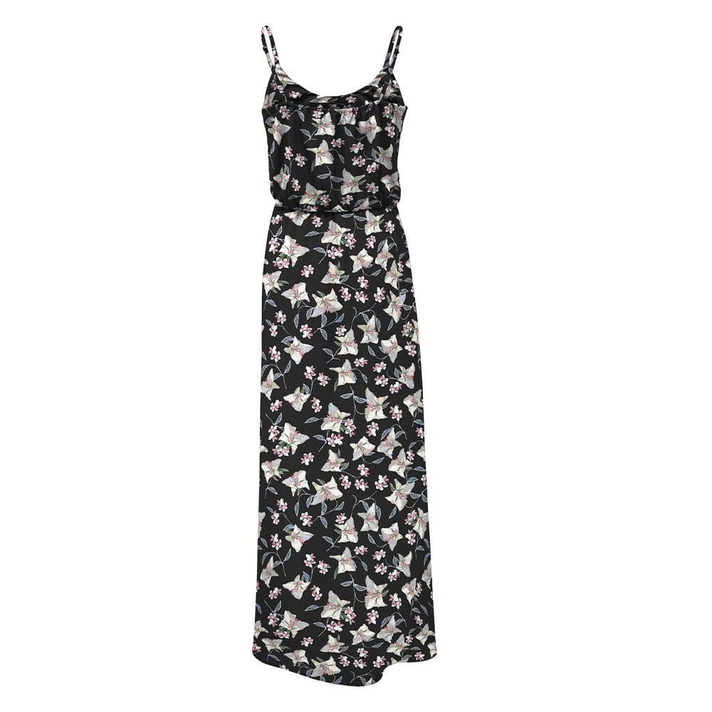 Robe Longue Noire/Rose à fleurs Femme Only Nova 2