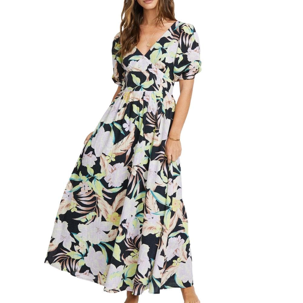 Robe Noir à Fleurs Femme Billabong Tropical Escape 1