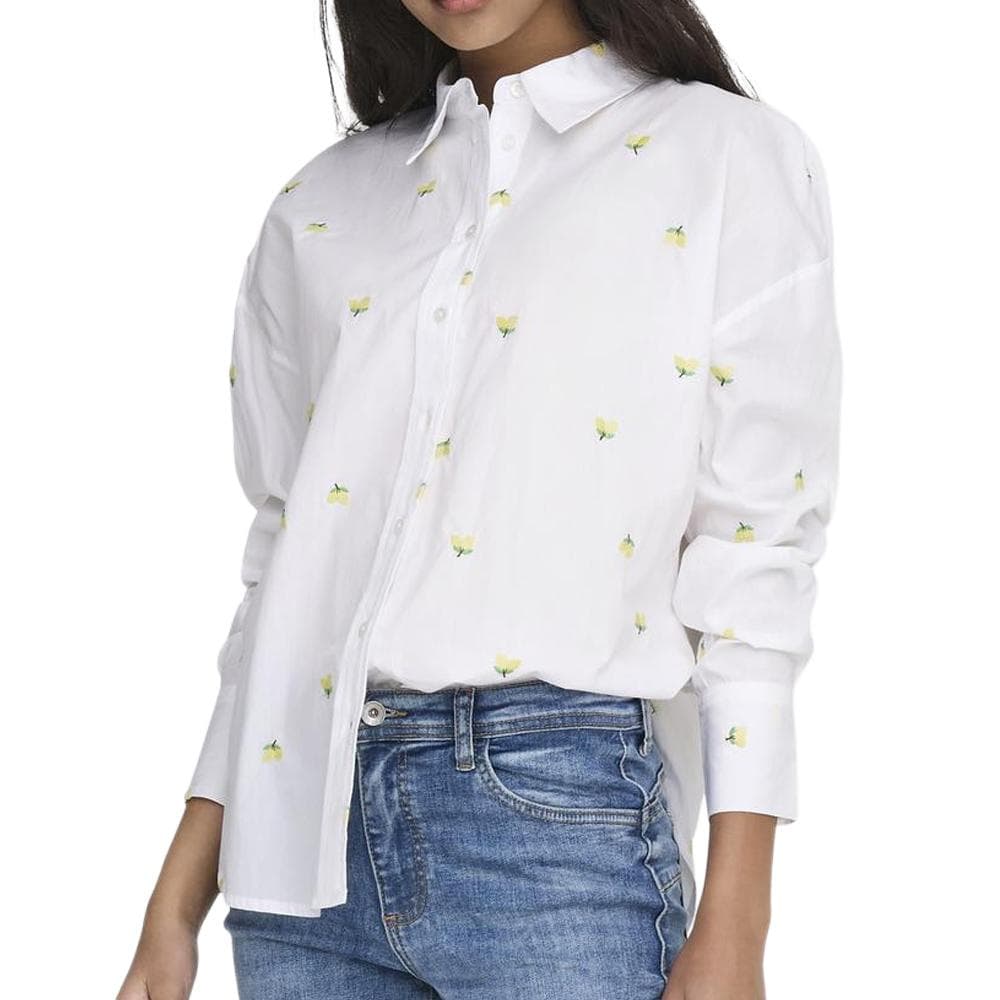Chemise Blanche Brodés Citrons Femme Blanc JDY Nelly 1