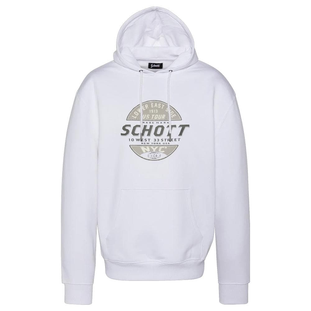 Sweat à Capuche Blanc Homme Schott SWHUSTOUR 1
