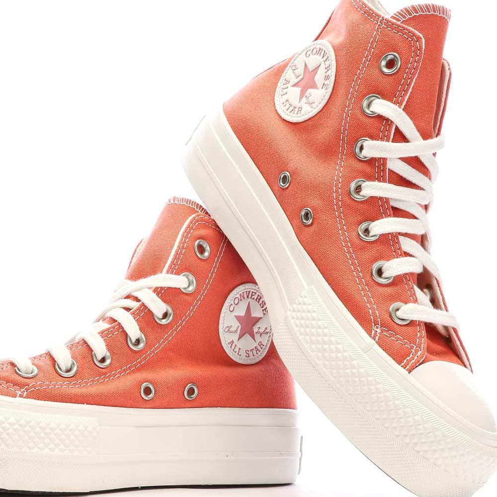 Baskets Oranges Femme Converse Chuck Taylor All Star Lift 7